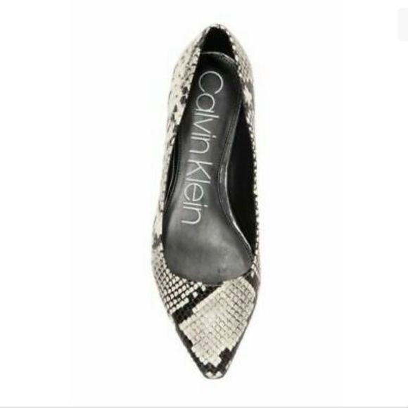 Calvin Klein Emerin Snake Print Flat - Picture 1 of 11